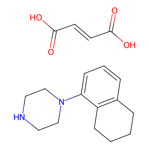 Piperazine, 1-(5,6,7,8-tetrahydro-1-naphthalenyl)-, (Z)-2-butenedioate (1:1) structure