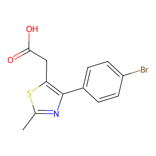 [4-(4-Bromophenyl)-2-methyl-1,3-thiazol-5-yl]acetic acid structure