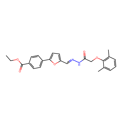 ethyl 4-{5-[(E)-{2-[(2,6-dimethylphenoxy)acetyl]hydrazinylidene}methyl]furan-2-yl}benzoate structure