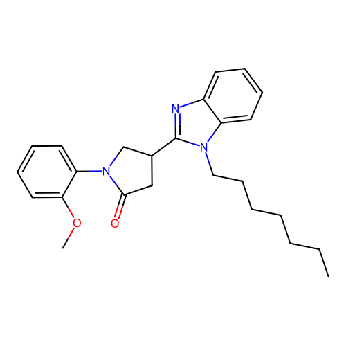 4-(1-Heptylbenzimidazol-2-yl)-1-(2-methoxyphenyl)pyrrolidin-2-one structure