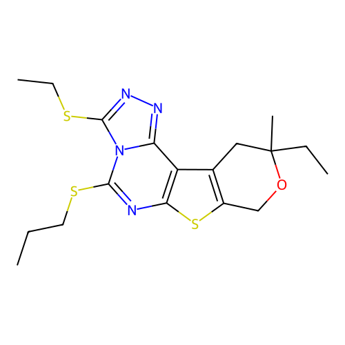 C18H24N4OS3 structure