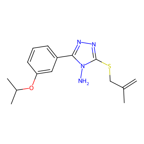 3-(3-isopropoxyphenyl)-5-((2-methylallyl)thio)-4H-1,2,4-triazol-4-amine structure
