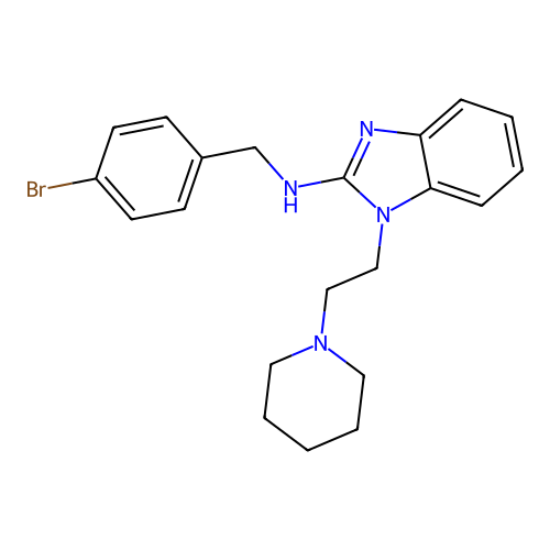 N-(4-bromobenzyl)-1-[2-(piperidin-1-yl)ethyl]-1H-benzimidazol-2-amine structure