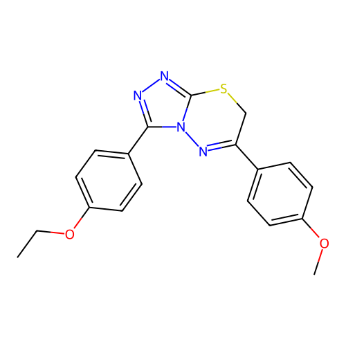 3-(4-ethoxyphenyl)-6-(4-methoxyphenyl)-7H-[1,2,4]triazolo[3,4-b][1,3,4]thiadiazine structure