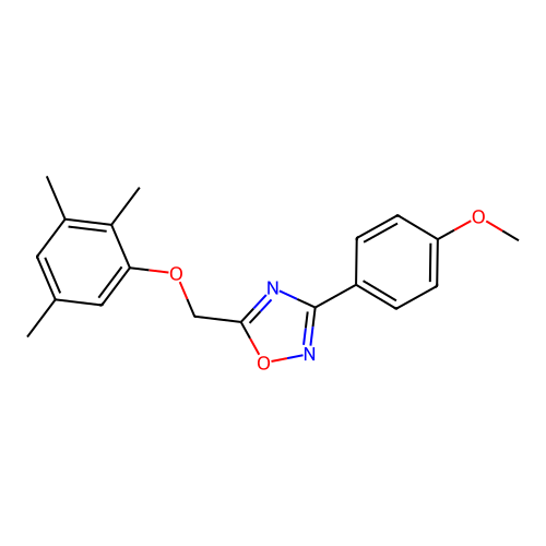 3-(4-Methoxyphenyl)-5-[(2,3,5-trimethylphenoxy)methyl]-1,2,4-oxadiazole structure