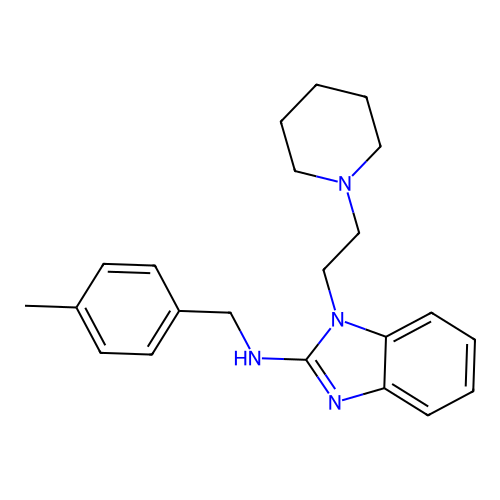 N-(4-methylbenzyl)-1-[2-(piperidin-1-yl)ethyl]-1H-benzimidazol-2-amine structure