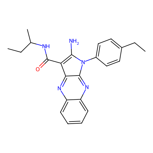 2-amino-N-(butan-2-yl)-1-(4-ethylphenyl)-1H-pyrrolo[2,3-b]quinoxaline-3-carboxamide structure
