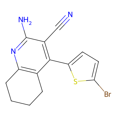 2-Amino-4-(5-bromothiophen-2-yl)-5,6,7,8-tetrahydroquinoline-3-carbonitrile structure