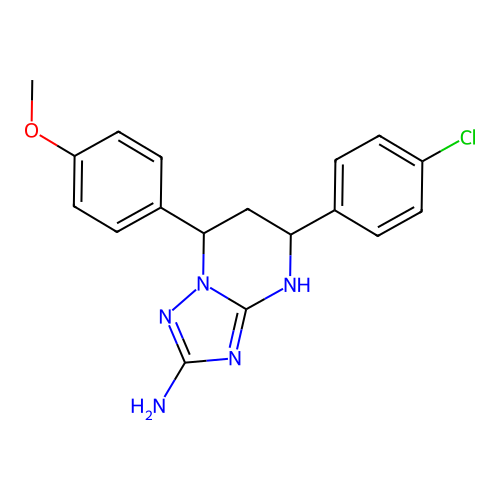 5-(4-chlorophenyl)-7-(4-methoxyphenyl)-4,5,6,7-tetrahydro[1,2,4]triazolo[1,5-a]pyrimidin-2-amine structure
