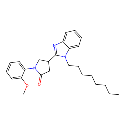 1-(2-methoxyphenyl)-4-(1-octyl-1H-benzimidazol-2-yl)pyrrolidin-2-one structure