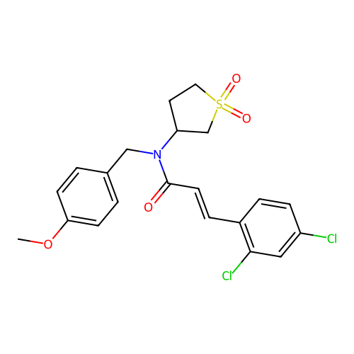 (2E)-3-(2,4-dichlorophenyl)-N-(1,1-dioxidotetrahydrothiophen-3-yl)-N-(4-methoxybenzyl)prop-2-enamide structure