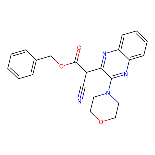 Benzyl cyano[3-(morpholin-4-yl)quinoxalin-2-yl]acetate structure