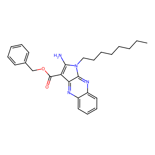 benzyl 2-amino-1-octyl-1H-pyrrolo[2,3-b]quinoxaline-3-carboxylate structure