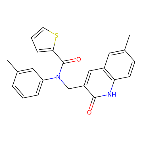 N-((2-hydroxy-6-methylquinolin-3-yl)methyl)-N-(m-tolyl)thiophene-2-carboxamide structure