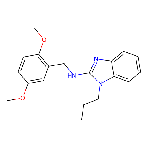 N-[(2,5-dimethoxyphenyl)methyl]-1-propylbenzimidazol-2-amine structure