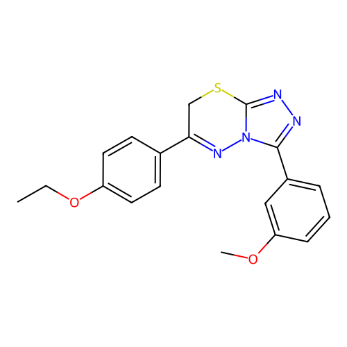 6-(4-ethoxyphenyl)-3-(3-methoxyphenyl)-7H-[1,2,4]triazolo[3,4-b][1,3,4]thiadiazine structure