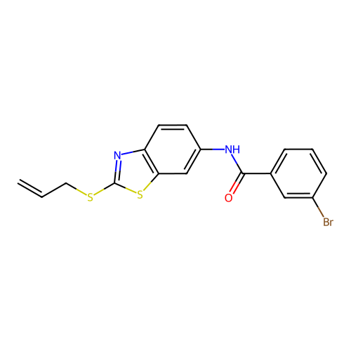 3-bromo-N-[2-(prop-2-en-1-ylsulfanyl)-1,3-benzothiazol-6-yl]benzamide structure