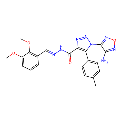 (E)-1-(4-amino-1,2,5-oxadiazol-3-yl)-N'-(2,3-dimethoxybenzylidene)-5-(p-tolyl)-1H-1,2,3-triazole-4-carbohydrazide structure