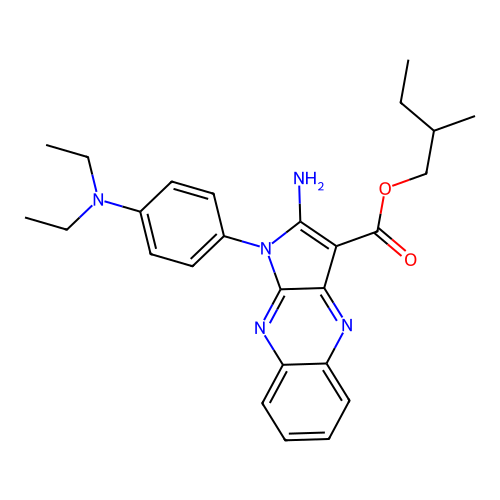 2-methylbutyl 2-amino-1-[4-(diethylamino)phenyl]pyrrolo[3,2-b]quinoxaline-3-carboxylate structure