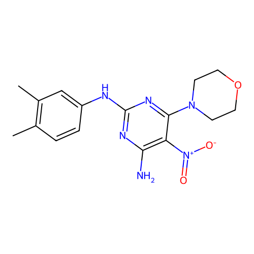 (4-Amino-6-morpholin-4-yl-5-nitropyrimidin-2-yl)(3,4-dimethylphenyl)amine structure