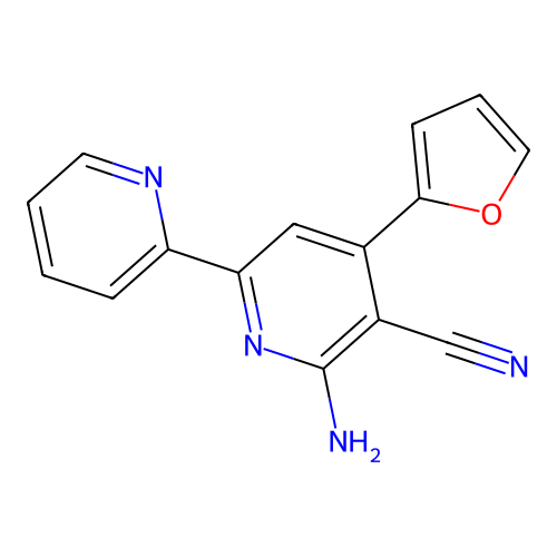 2-Amino-4-(2-furanyl)-6-(2-pyridinyl)-3-pyridinecarbonitrile structure