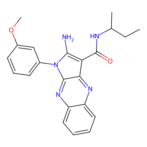 2-amino-N-(butan-2-yl)-1-(3-methoxyphenyl)-1H-pyrrolo[2,3-b]quinoxaline-3-carboxamide structure