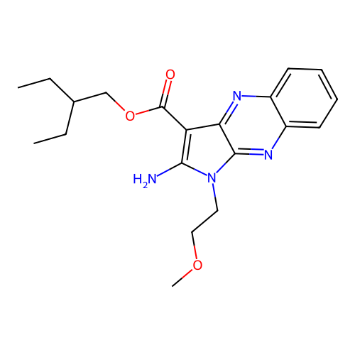 2-ethylbutyl 2-amino-1-(2-methoxyethyl)-1H-pyrrolo[2,3-b]quinoxaline-3-carboxylate structure