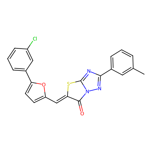 (5Z)-5-[[5-(3-chlorophenyl)furan-2-yl]methylidene]-2-(3-methylphenyl)-[1,3]thiazolo[3,2-b][1,2,4]triazol-6-one structure