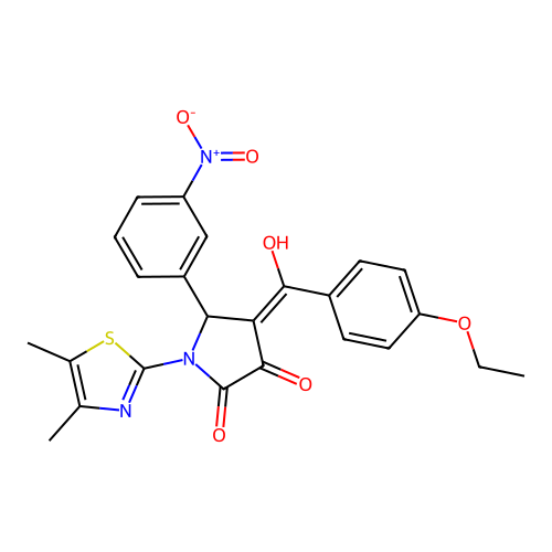 (4E)-1-(4,5-dimethyl-1,3-thiazol-2-yl)-4-[(4-ethoxyphenyl)(hydroxy)methylidene]-5-(3-nitrophenyl)pyrrolidine-2,3-dione structure