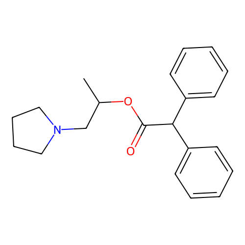 2,2-Diphenylacetic acid 1-(1-pyrrolidinyl)propan-2-yl ester structure