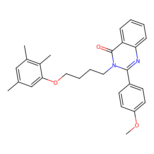 2-(4-methoxyphenyl)-3-(4-(2,3,5-trimethylphenoxy)butyl)quinazolin-4(3H)-one structure