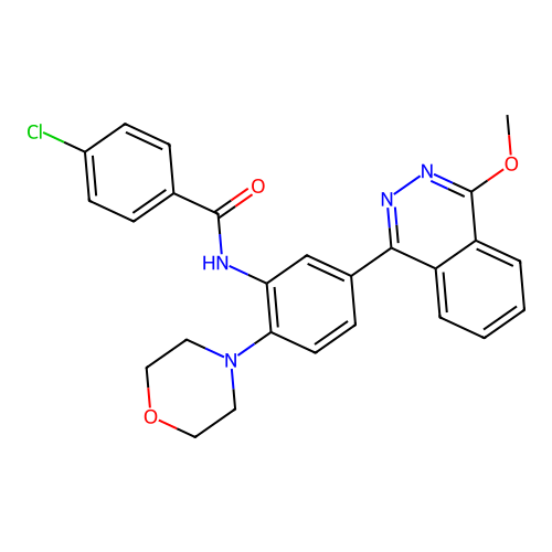 4-chloro-N-[5-(4-methoxyphthalazin-1-yl)-2-(morpholin-4-yl)phenyl]benzamide structure