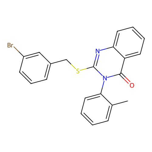 2-[(3-bromobenzyl)sulfanyl]-3-(2-methylphenyl)quinazolin-4(3H)-one structure
