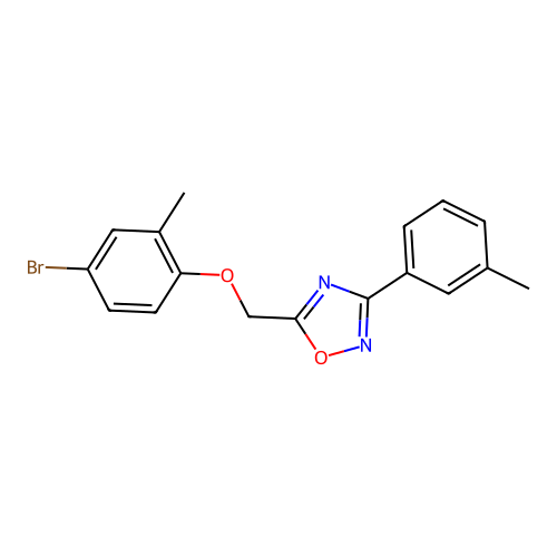5-[(4-Bromo-2-methylphenoxy)methyl]-3-(3-methylphenyl)-1,2,4-oxadiazole structure