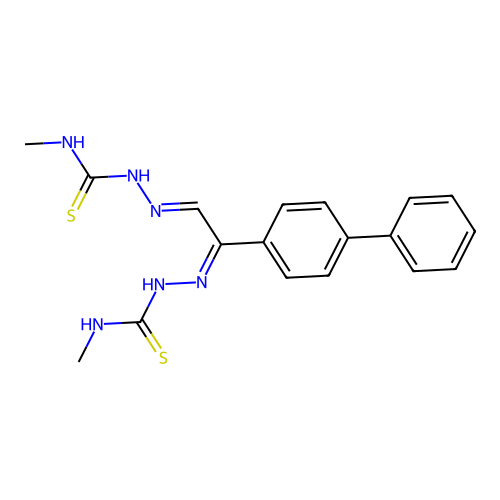 (2Z)-2-{(2E)-1-([1,1'-Biphenyl]-4-yl)-2-[2-(methylcarbamothioyl)hydrazinylidene]ethylidene}-N-methylhydrazine-1-carbothioamide structure