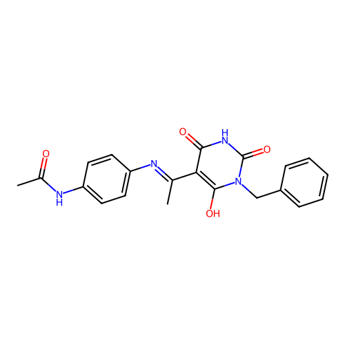 (E)-N-(4-((1-(1-benzyl-2,4,6-trioxotetrahydropyrimidin-5(2H)-ylidene)ethyl)amino)phenyl)acetamide structure