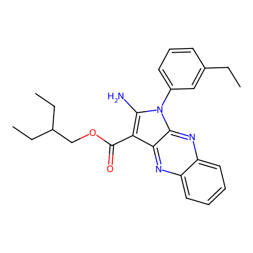 2-ethylbutyl 2-amino-1-(3-ethylphenyl)-1H-pyrrolo[2,3-b]quinoxaline-3-carboxylate structure