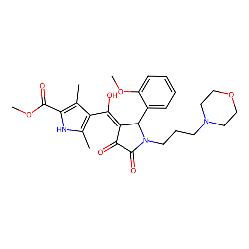 methyl 4-(4-hydroxy-2-(2-methoxyphenyl)-1-(3-morpholinopropyl)-5-oxo-2,5-dihydro-1H-pyrrole-3-carbonyl)-3,5-dimethyl-1H-pyrrole-2-carboxylate structure