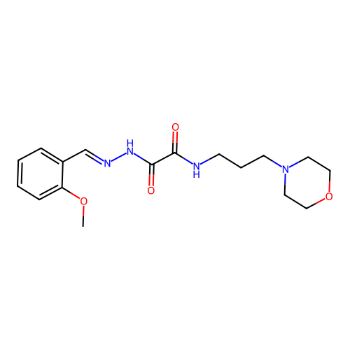 2-[(2E)-2-(2-methoxybenzylidene)hydrazinyl]-N-[3-(morpholin-4-yl)propyl]-2-oxoacetamide structure