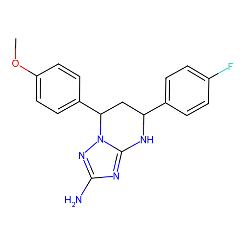 5-(4-fluorophenyl)-7-(4-methoxyphenyl)-4,5,6,7-tetrahydro[1,2,4]triazolo[1,5-a]pyrimidin-2-amine structure