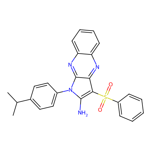 3-(phenylsulfonyl)-1-[4-(propan-2-yl)phenyl]-1H-pyrrolo[2,3-b]quinoxalin-2-amine structure