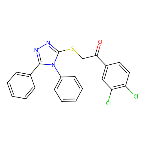 1-(3,4-dichlorophenyl)-2-[(4,5-diphenyl-4H-1,2,4-triazol-3-yl)sulfanyl]ethanone structure