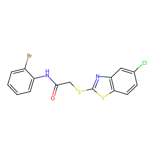 N-(2-bromophenyl)-2-[(5-chloro-1,3-benzothiazol-2-yl)sulfanyl]acetamide structure