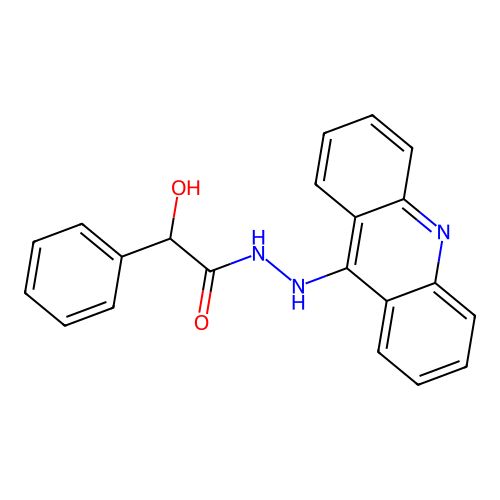 N'-(acridin-9-yl)-2-hydroxy-2-phenylacetohydrazide structure