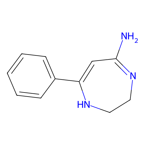 7-phenyl-2,3-dihydro-1H-1,4-diazepin-5-ylamine structure