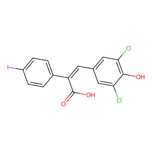 3-(3,5-Dichloro-4-hydroxyphenyl)-2-(P-iodophenyl)-acrylic acid structure