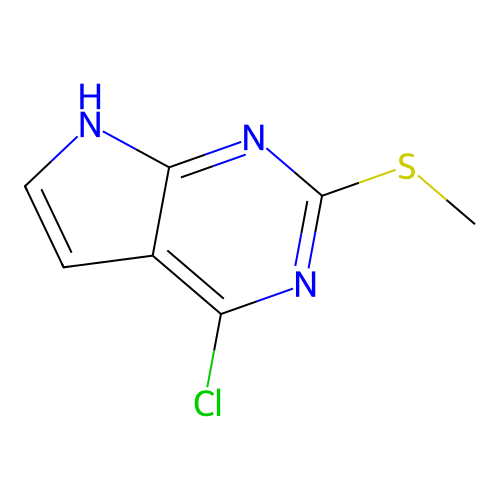 4-chloro-2-(methylthio)-7H-pyrrolo[2,3-d]pyrimidine structure