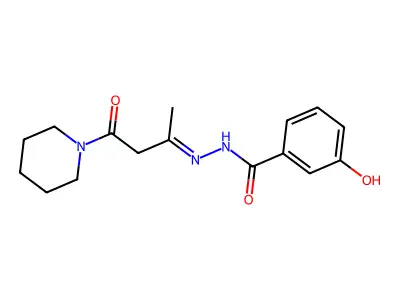 3-hydroxy-N'-[(2E)-4-oxo-4-(piperidin-1-yl)butan-2-ylidene]benzohydrazide structure