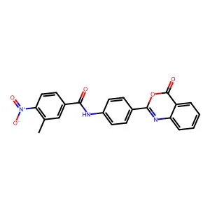 3-Methyl-4-nitro-N-[4-(4-oxo-4H-3,1-benzoxazin-2-yl)phenyl]benzamide structure
