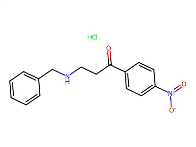 Propiophenone, 3-(benzylamino)-4'-nitro-, monohydrochloride structure